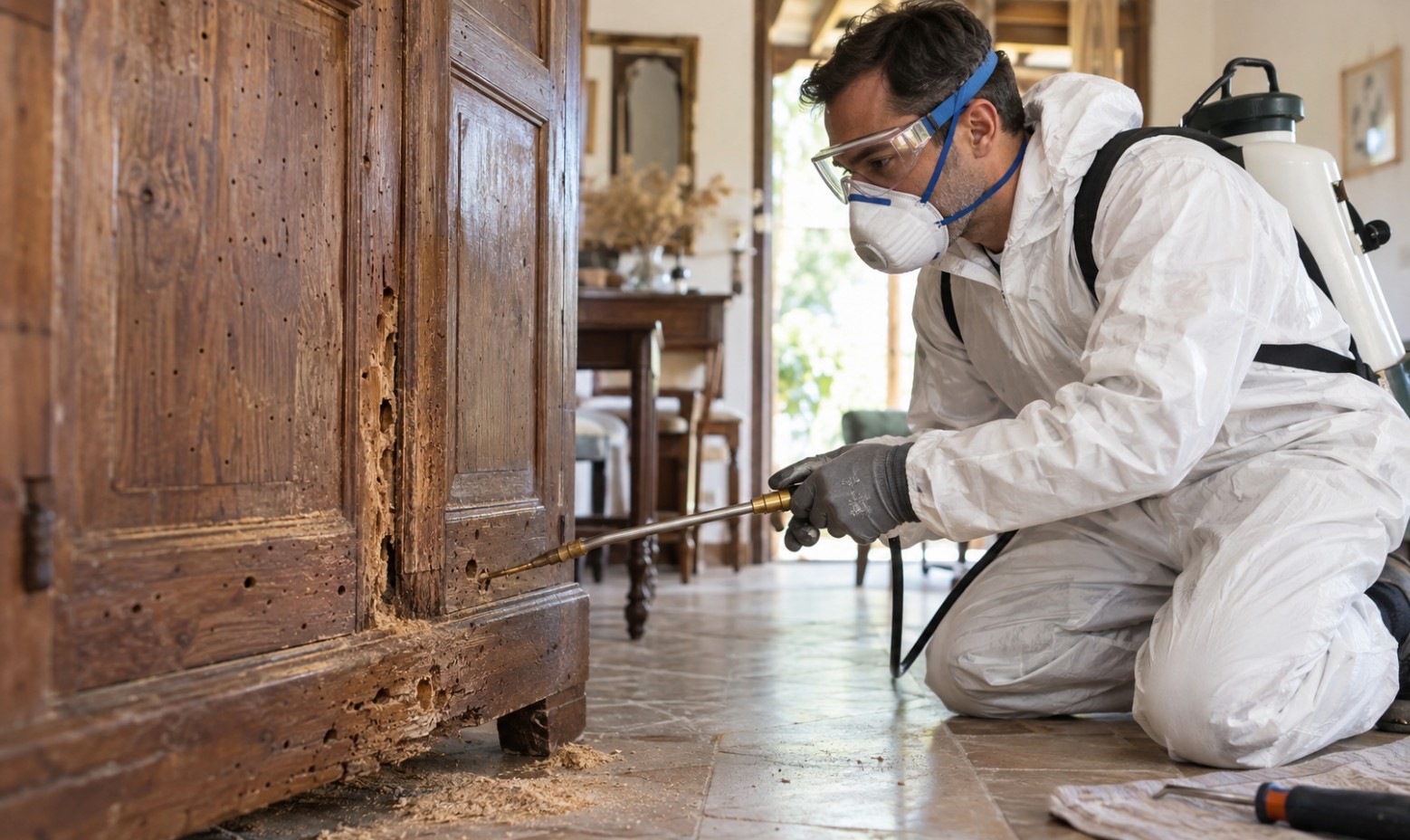 Tratamiento profesional de madera contra xilófagos